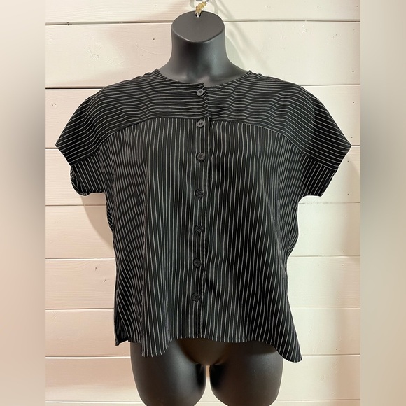 🖤VINTAGE THE BAY Black & White Striped Blouse – Estimated Size L - Picture 6 of 9
